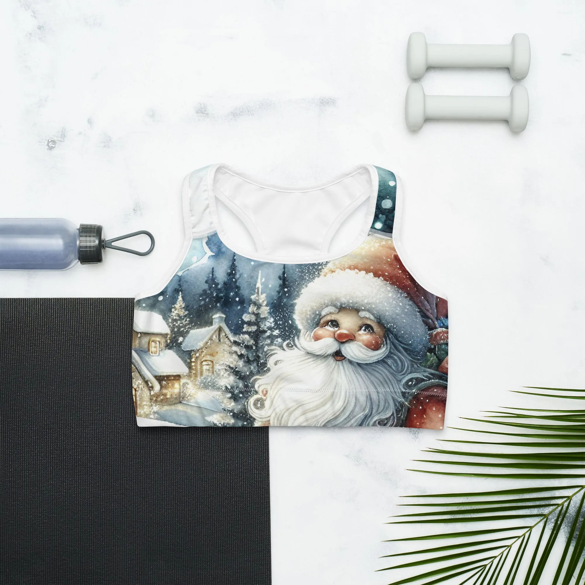 Santa's Cozy Cottage Sports Bra