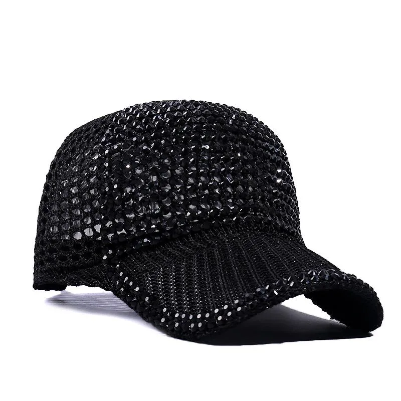 Scarlet Rhinestone Hat in Black