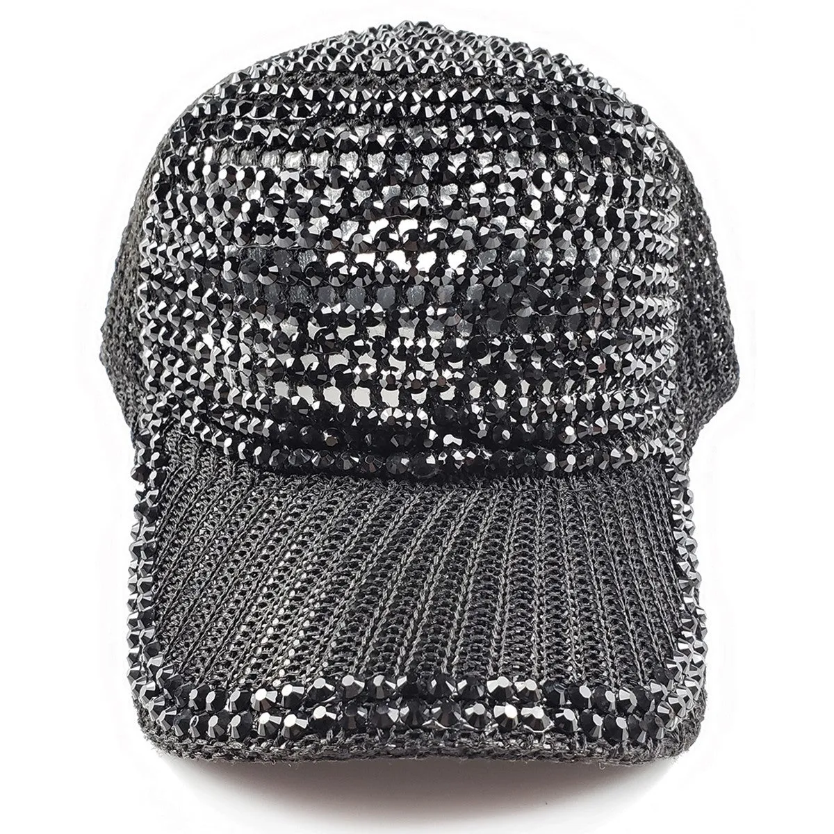 Scarlet Rhinestone Hat in Black