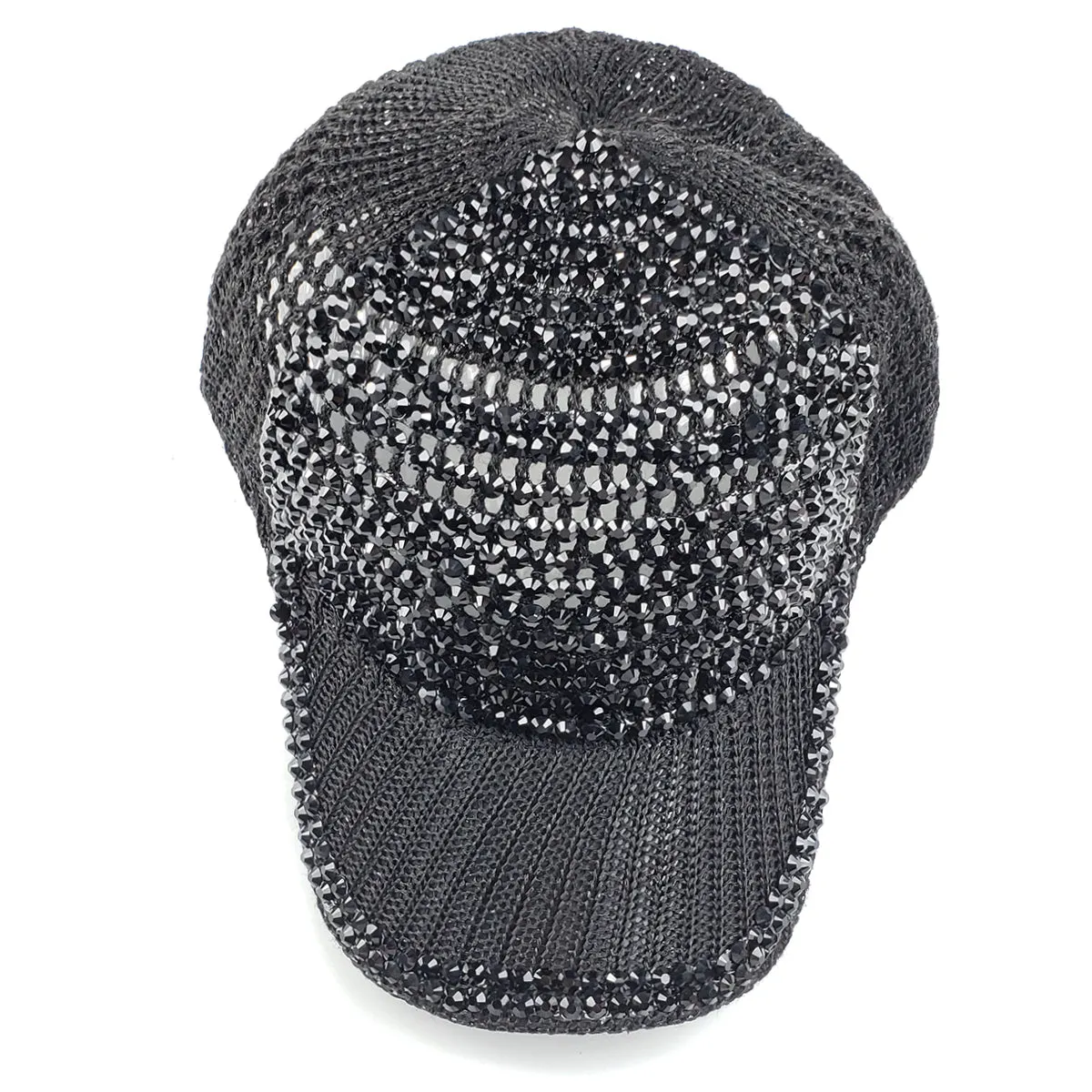 Scarlet Rhinestone Hat in Black