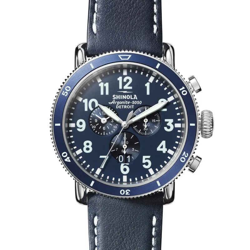 Shinola 48MM Runwell Sport Chrono Blue Dial Watch S0120194489