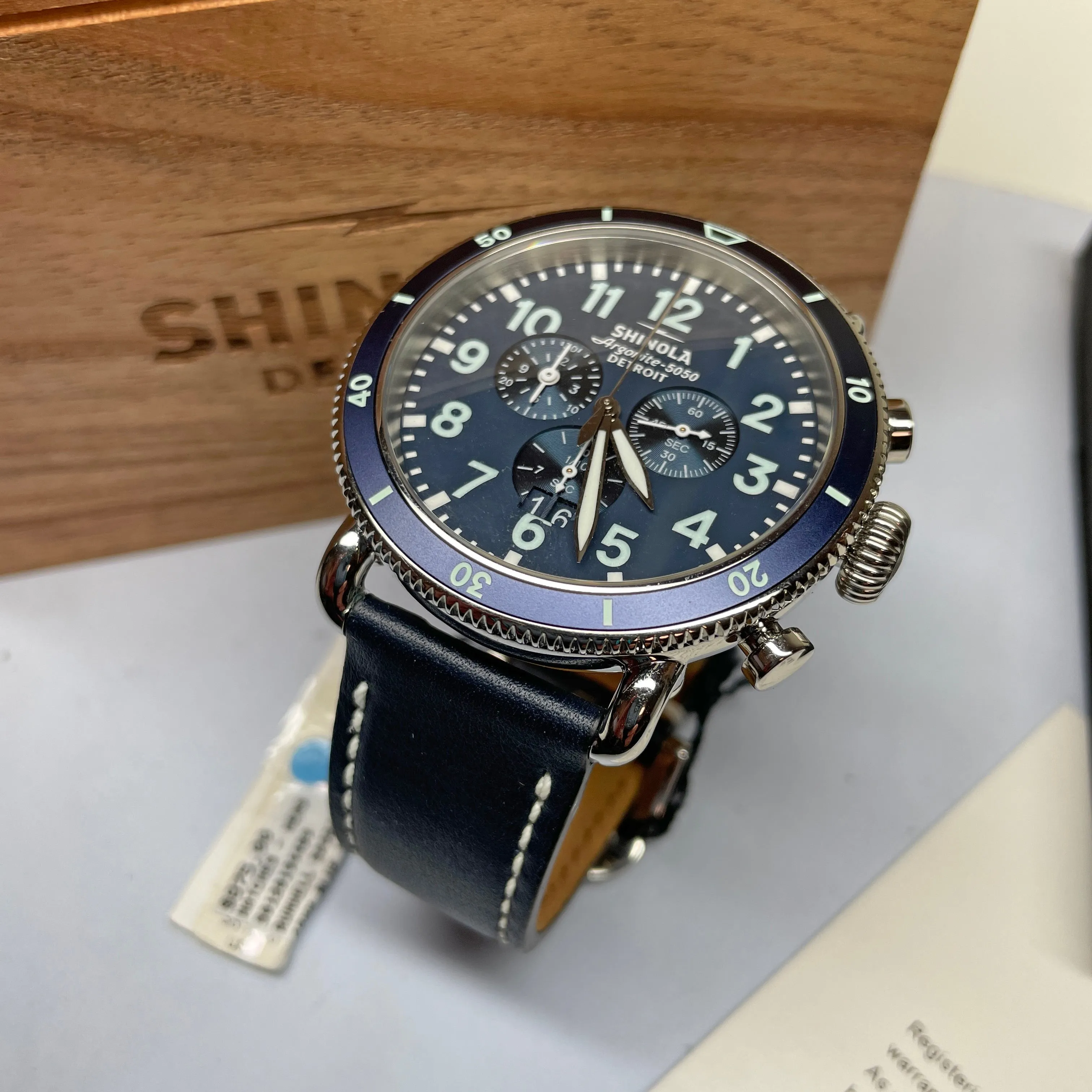 Shinola 48MM Runwell Sport Chrono Blue Dial Watch S0120194489