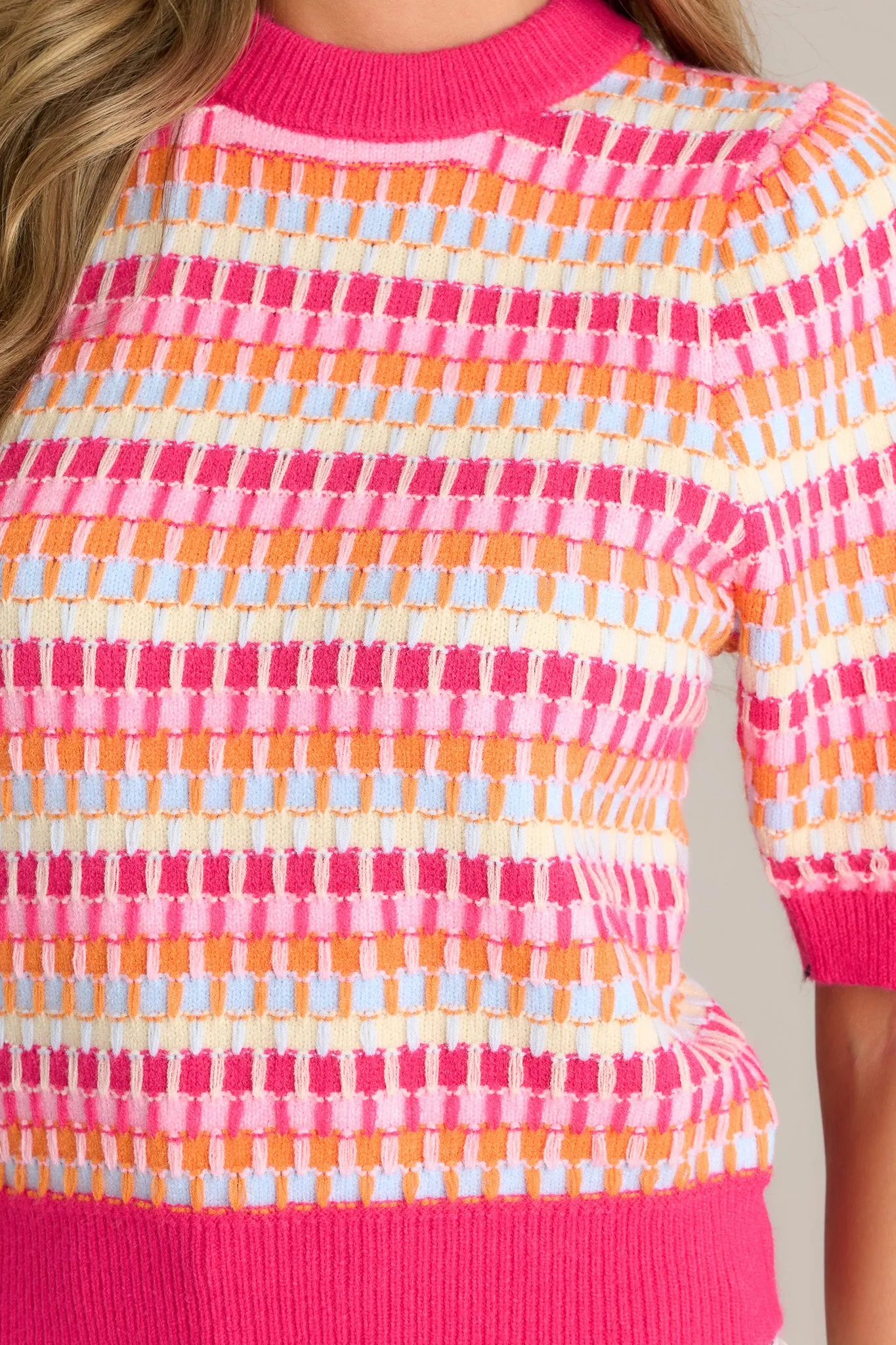 Spread Positivity Pink Stripe Sweater Top