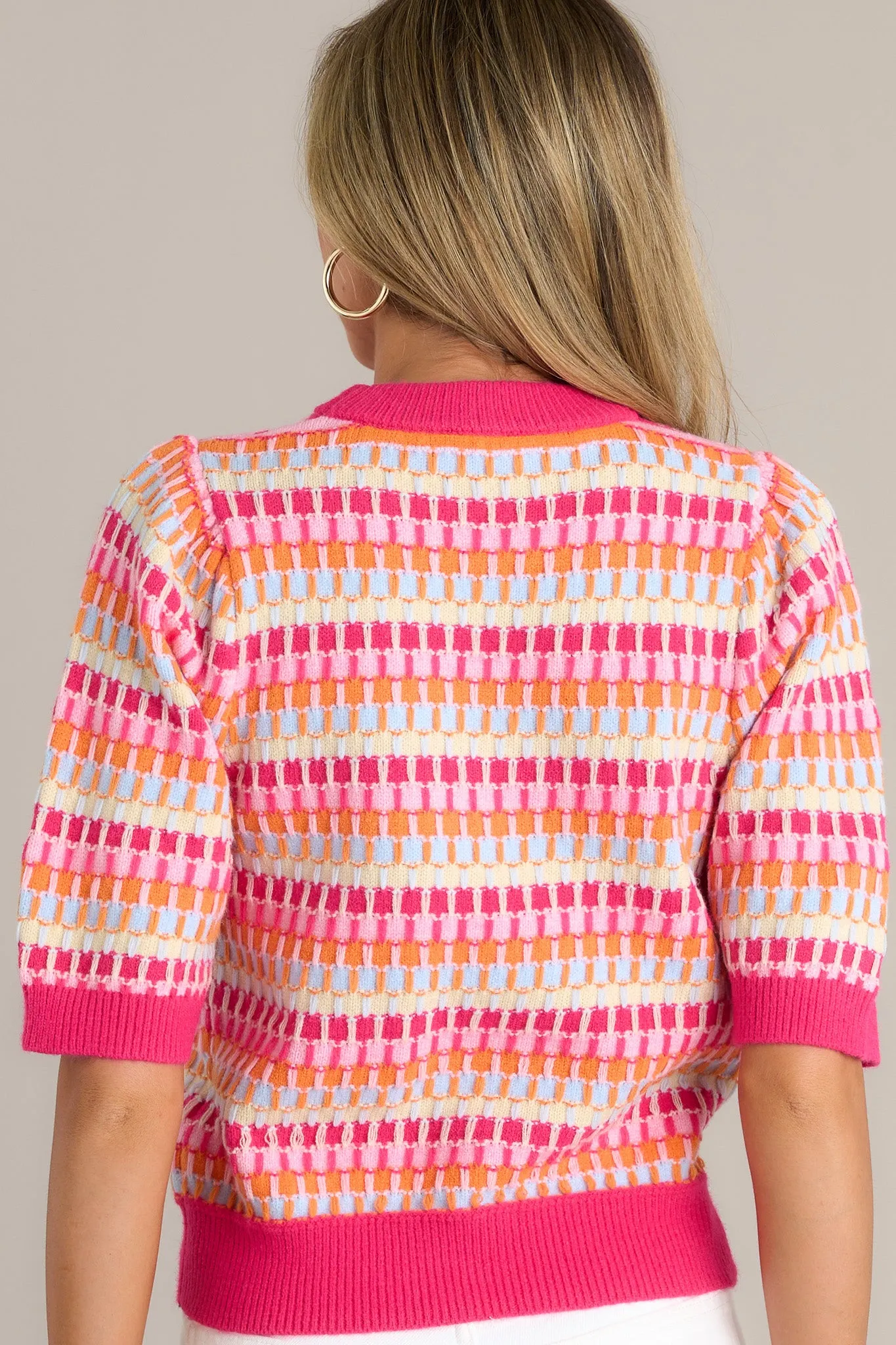 Spread Positivity Pink Stripe Sweater Top