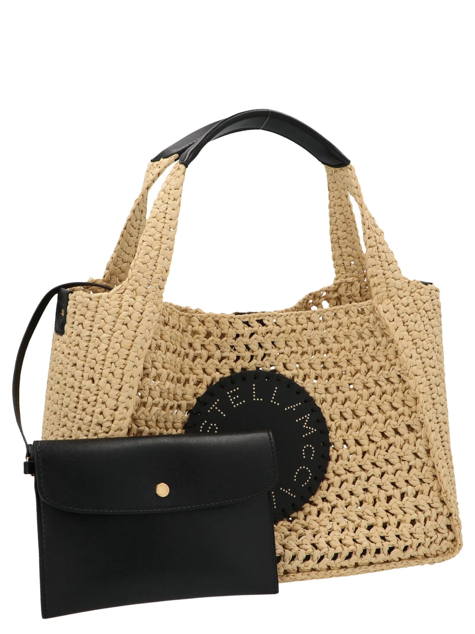 Stella McCartney Logo Patch Woven Tote Bag