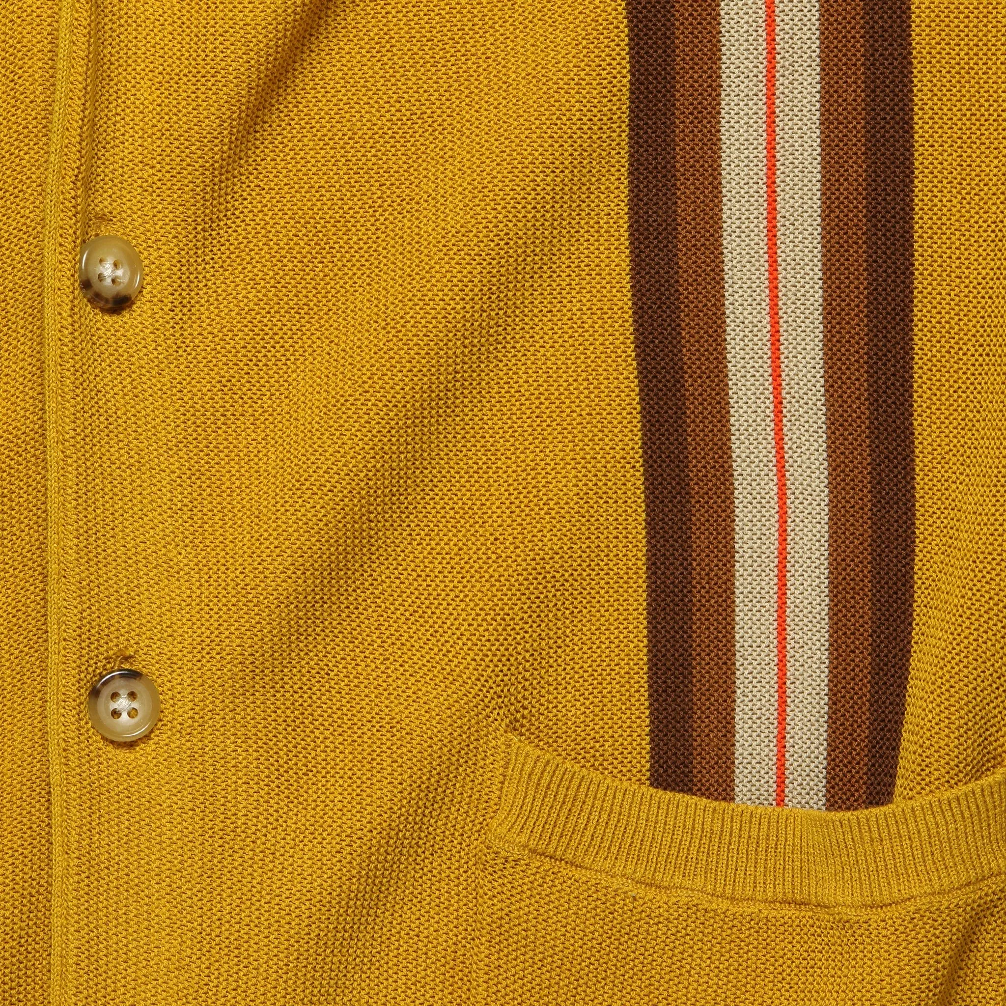 Striped Jacquard Cardigan - Mustard/Brown/Multi