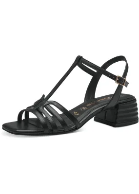 Tamaris Jane Leather 60's Sandals Pumps Black