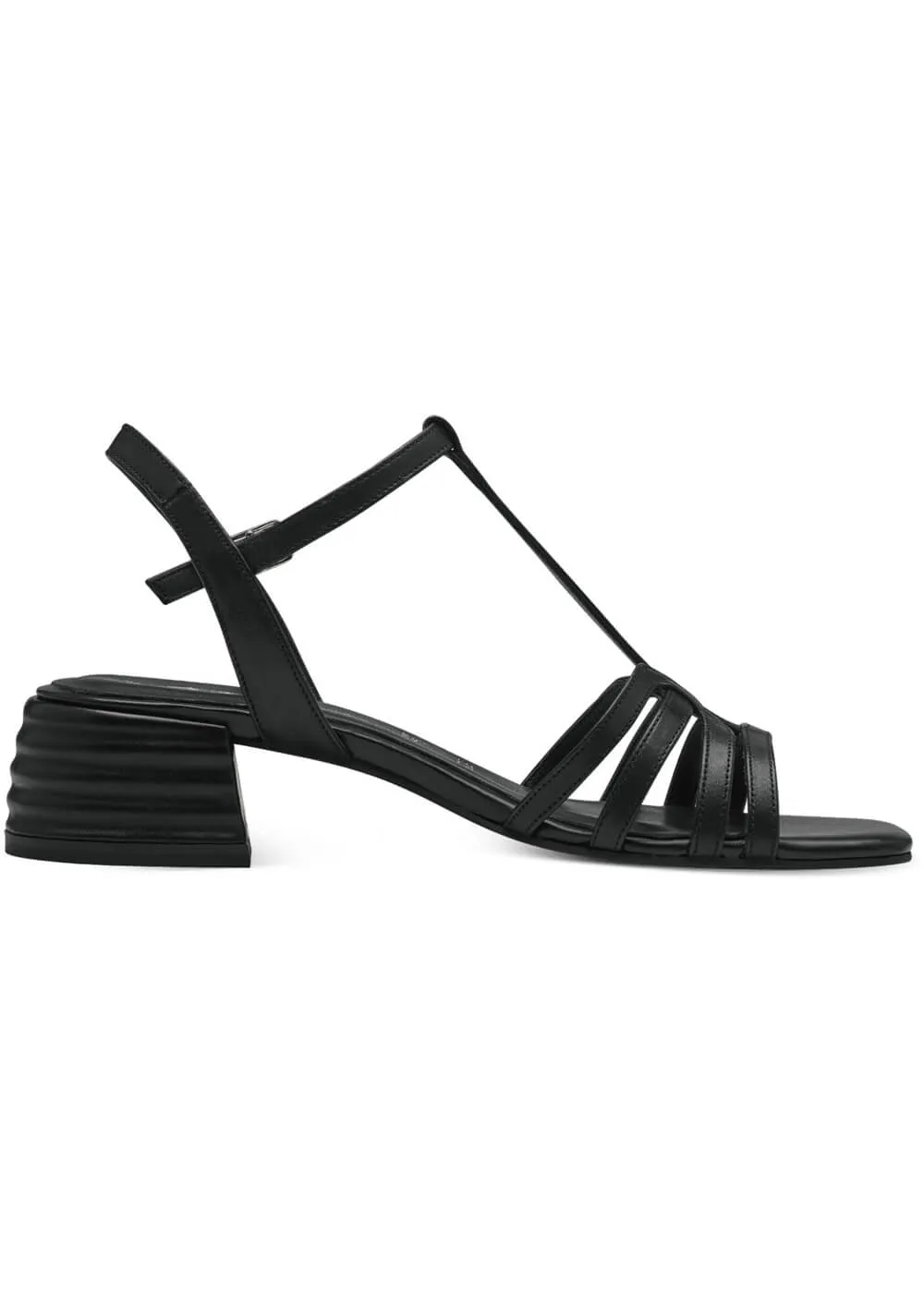 Tamaris Jane Leather 60's Sandals Pumps Black