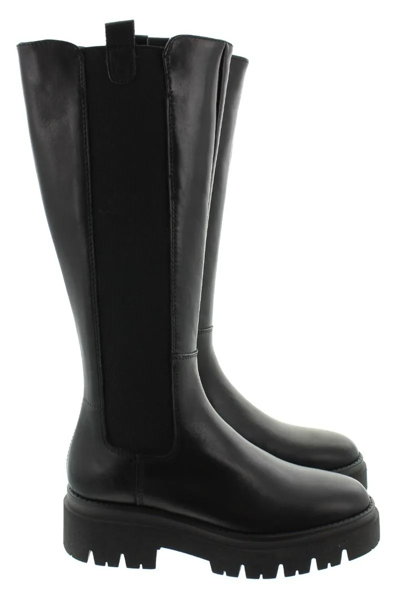 TAMARIS Ladies 25632 Flat Knee Boot In Black