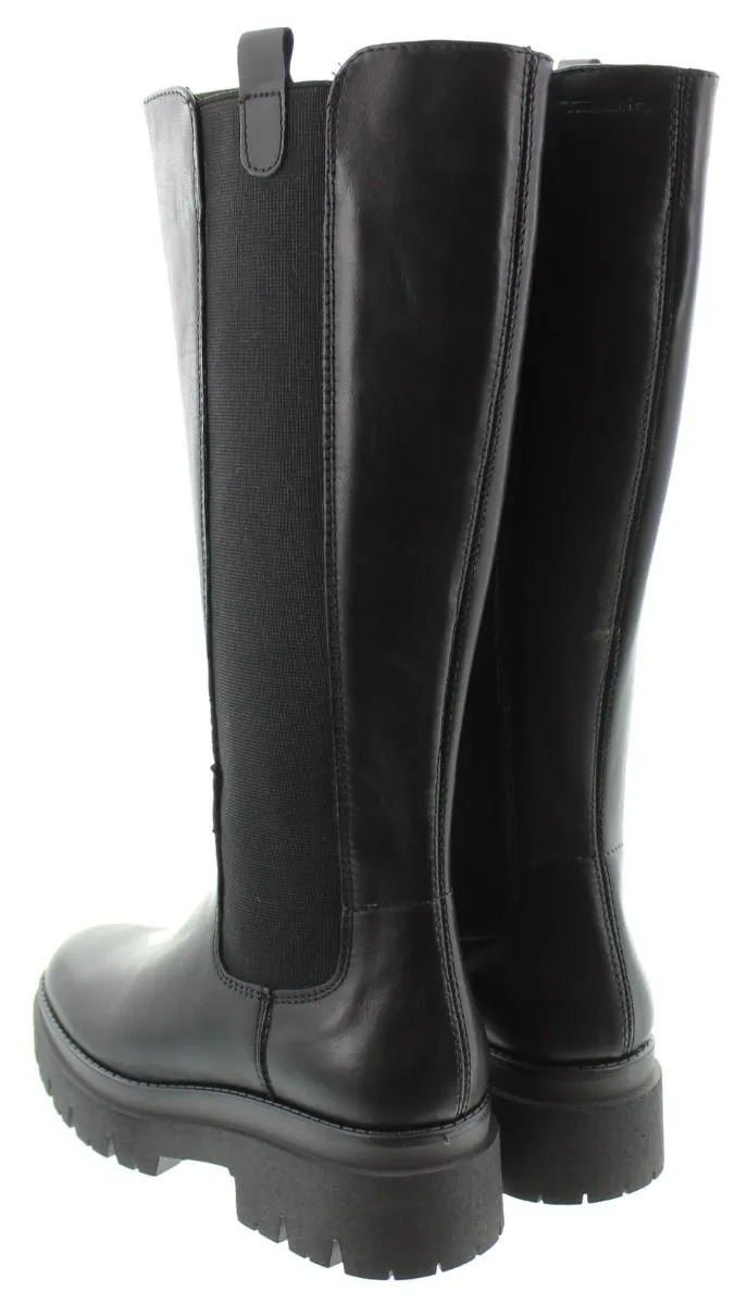 TAMARIS Ladies 25632 Flat Knee Boot In Black