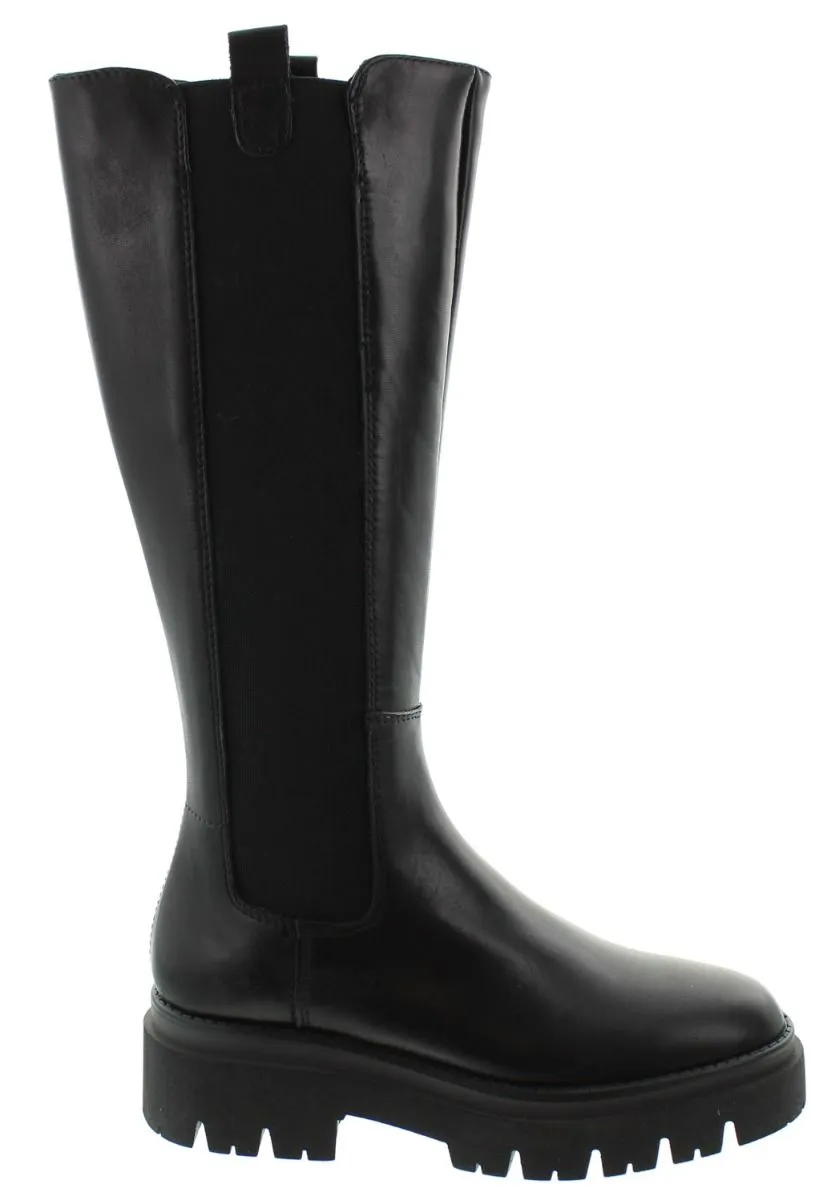 TAMARIS Ladies 25632 Flat Knee Boot In Black