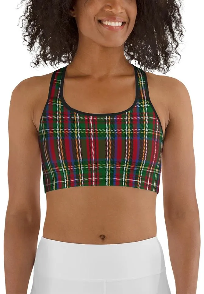 Tartan Christmas Sports Bra