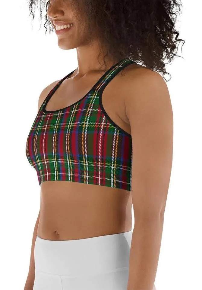 Tartan Christmas Sports Bra