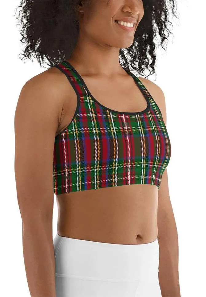 Tartan Christmas Sports Bra