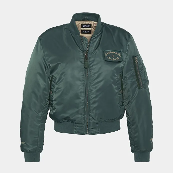 The Jonak Bomber - Jonak x Schott in green nylon