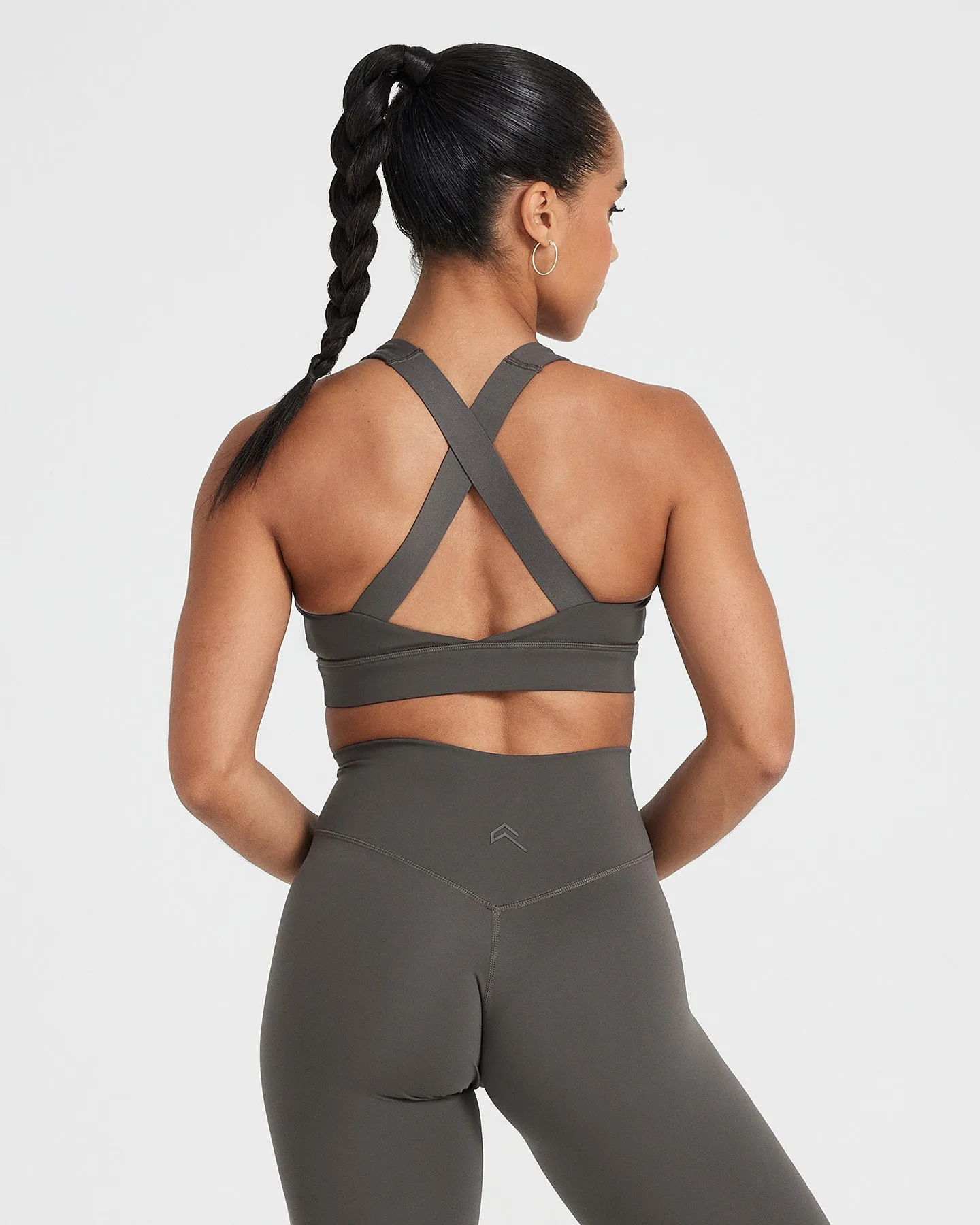 Timeless Wide Strap Sports Bra | Deep Taupe