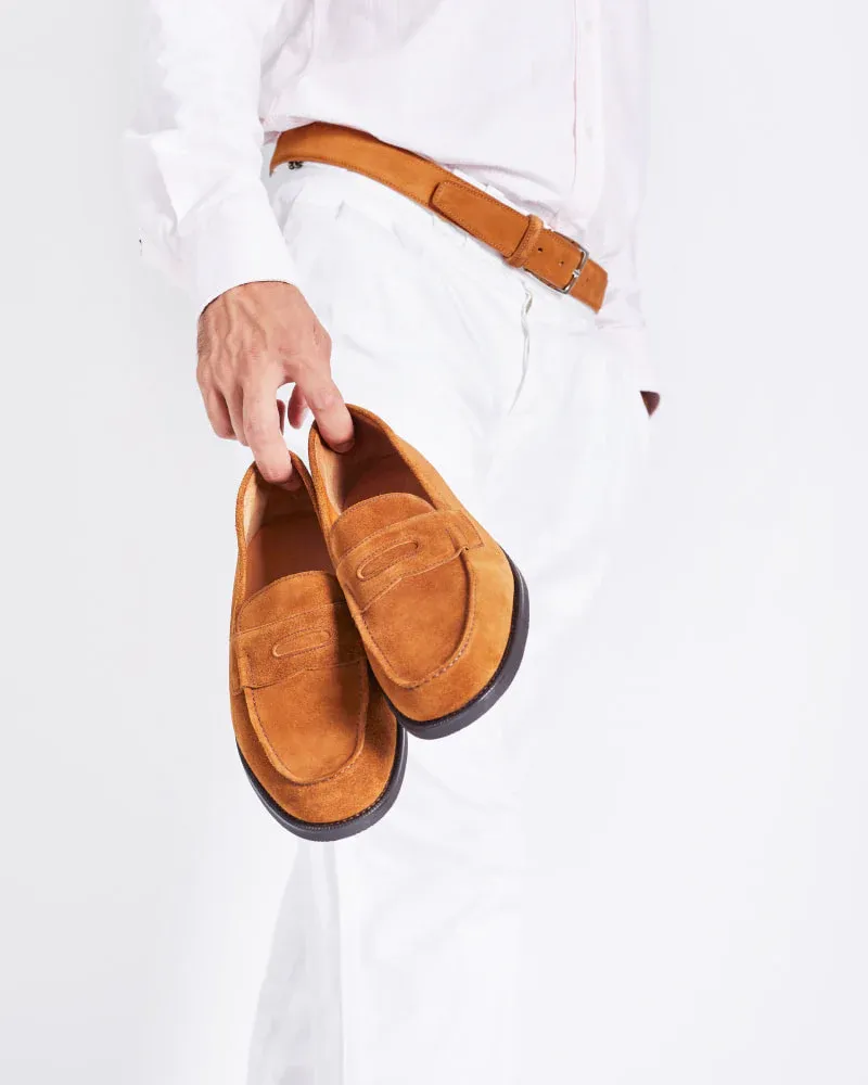 Tobacco Suede Lightweight Penny Loafer