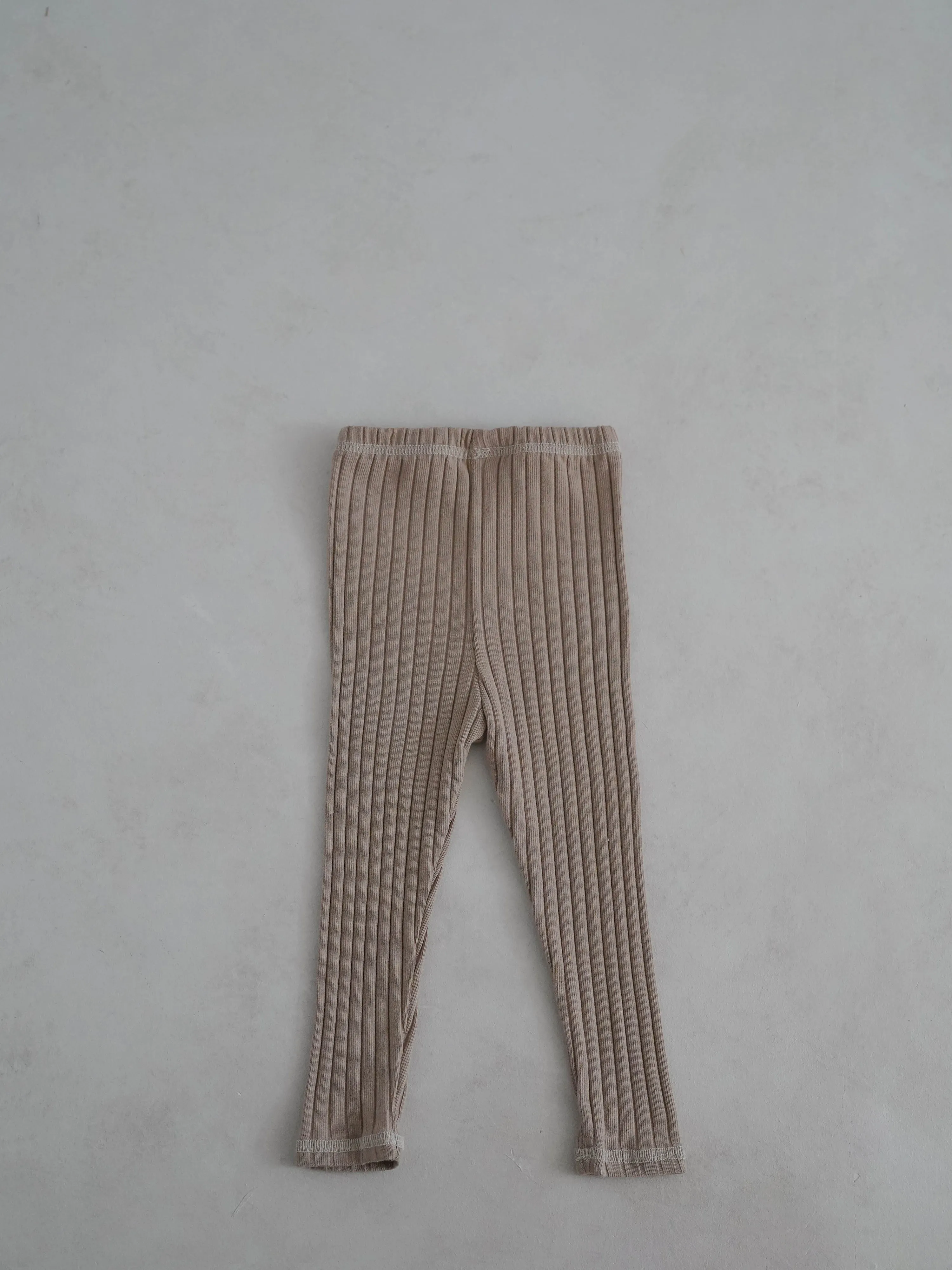 Toddler Stitch Detail Ribbed Top and Pants Set  (1-6y)- Beige