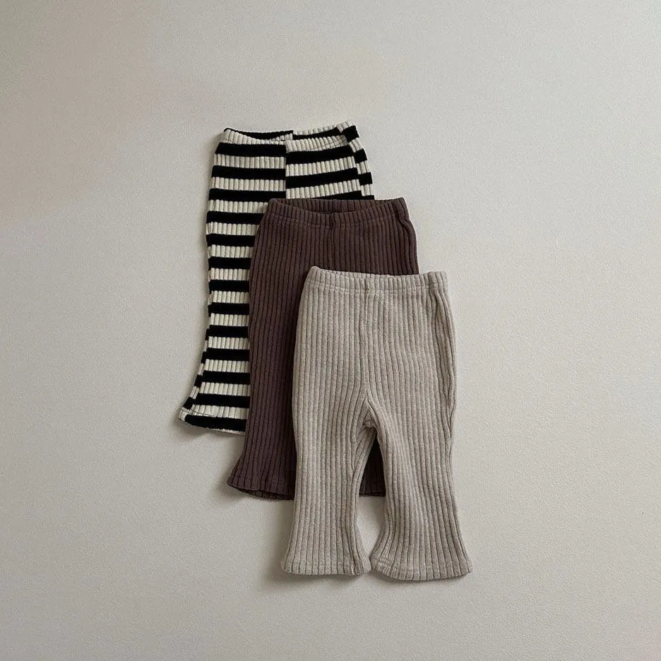 Toddler W24 Ribbed Flare Pants (10m-4y) - 3 Colors