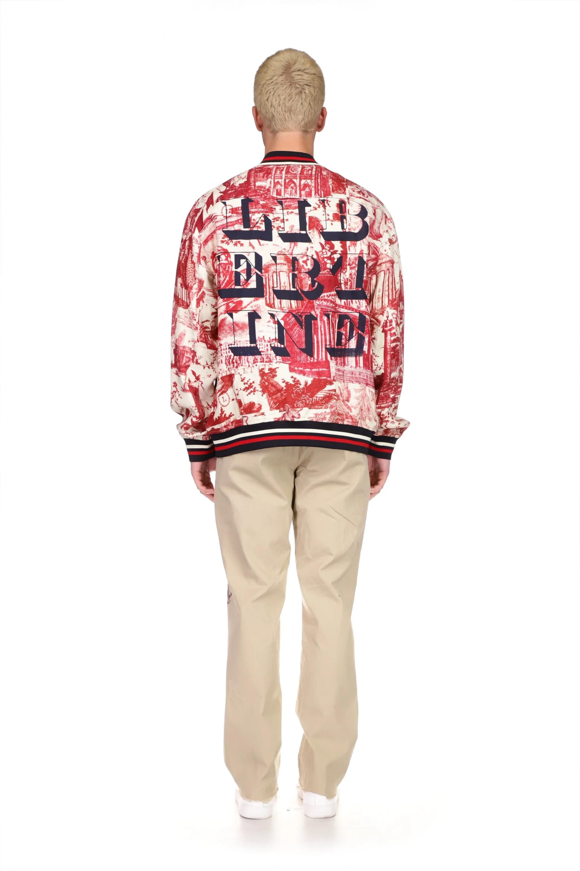 'Toile De Nantes' Bomber Jacket with Silk Screen Mélange