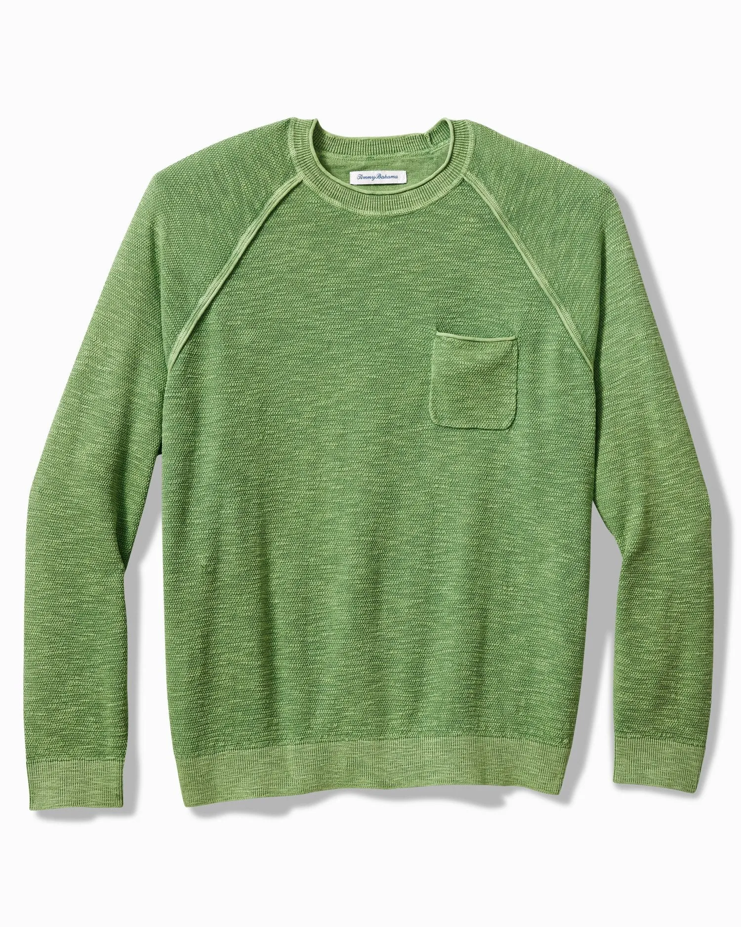 Tommy Bahama Saltwater Lightweight Textured Crew Sweater Elm Green