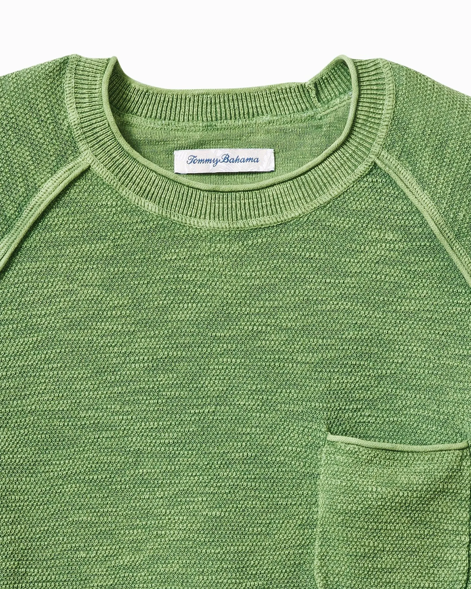 Tommy Bahama Saltwater Lightweight Textured Crew Sweater Elm Green