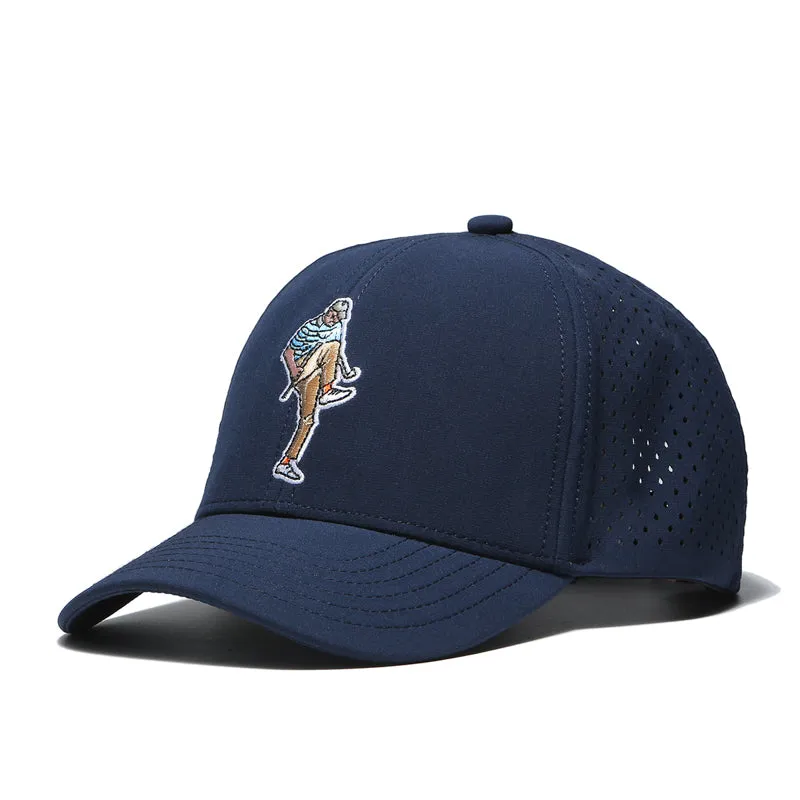 TOUR PRO Angry Golfer Golf Hat in Navy Blue with Curved Brim