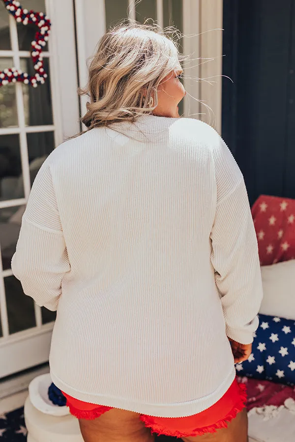 USA Ribbed Sweatshirt Curves