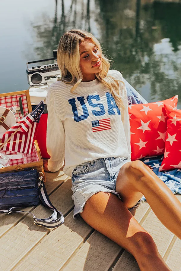 USA Ribbed Sweatshirt