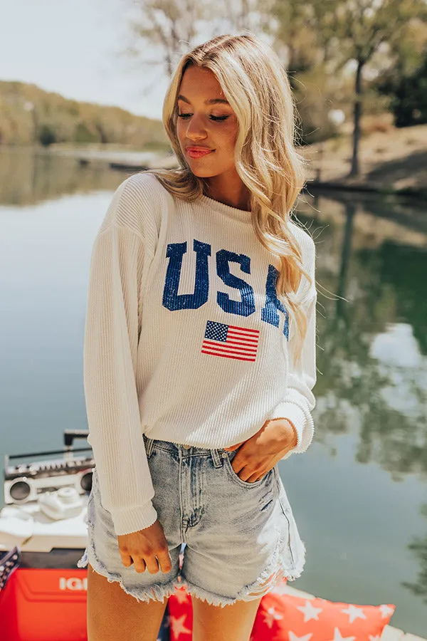 USA Ribbed Sweatshirt