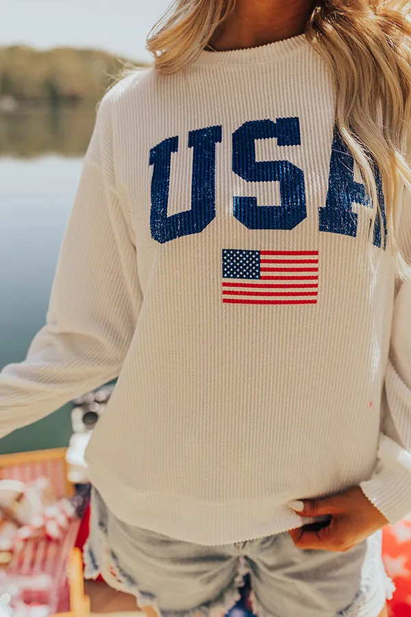 USA Ribbed Sweatshirt