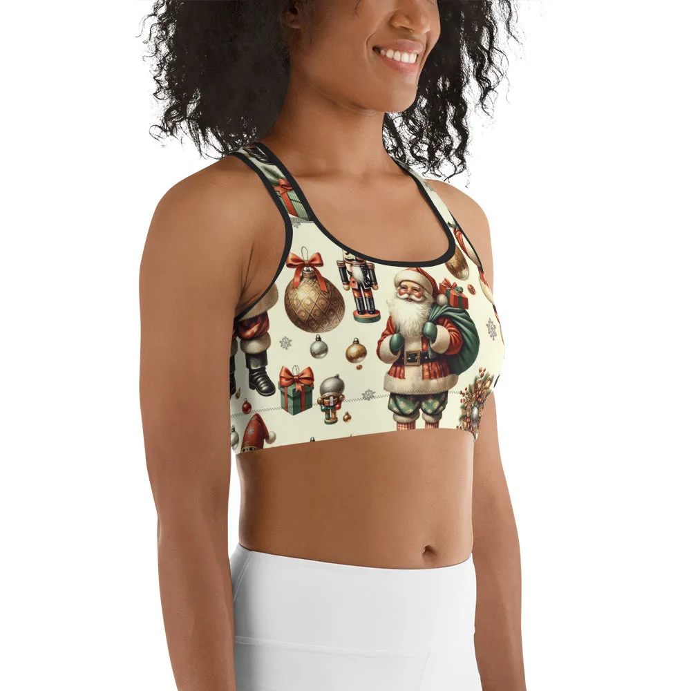 Vintage Christmas Sports Bra