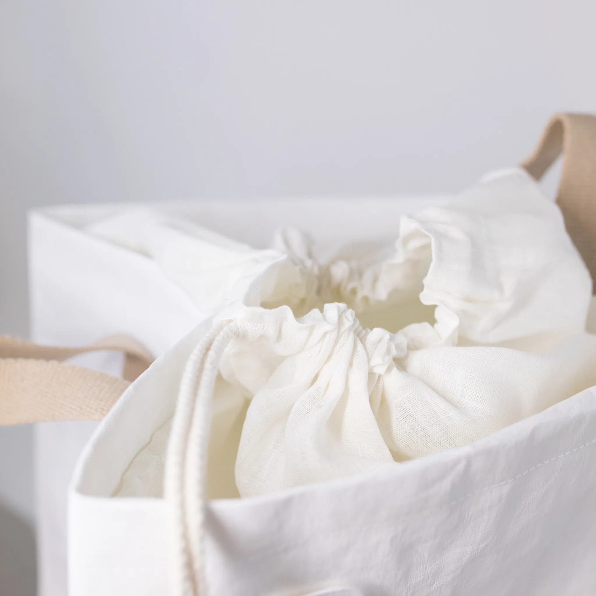 Washable Paper Lapo Laundry Bag in White