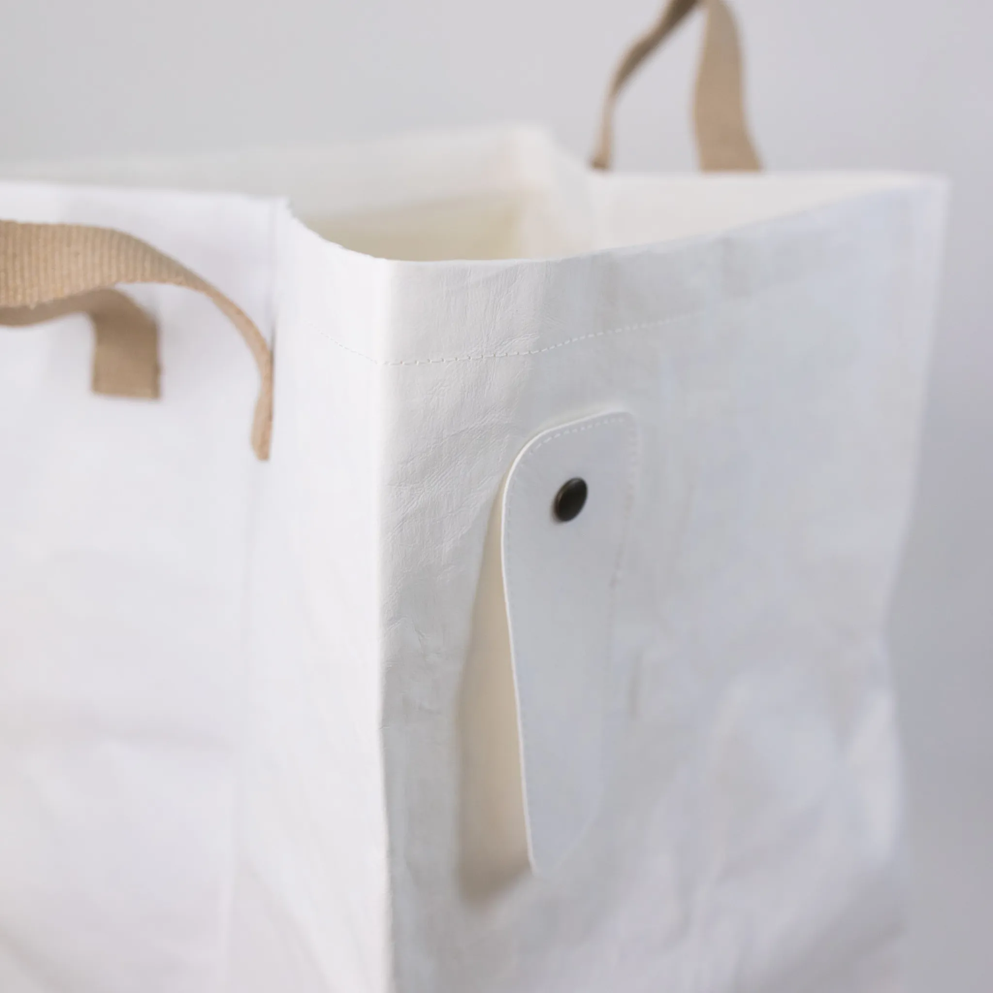 Washable Paper Lapo Laundry Bag in White