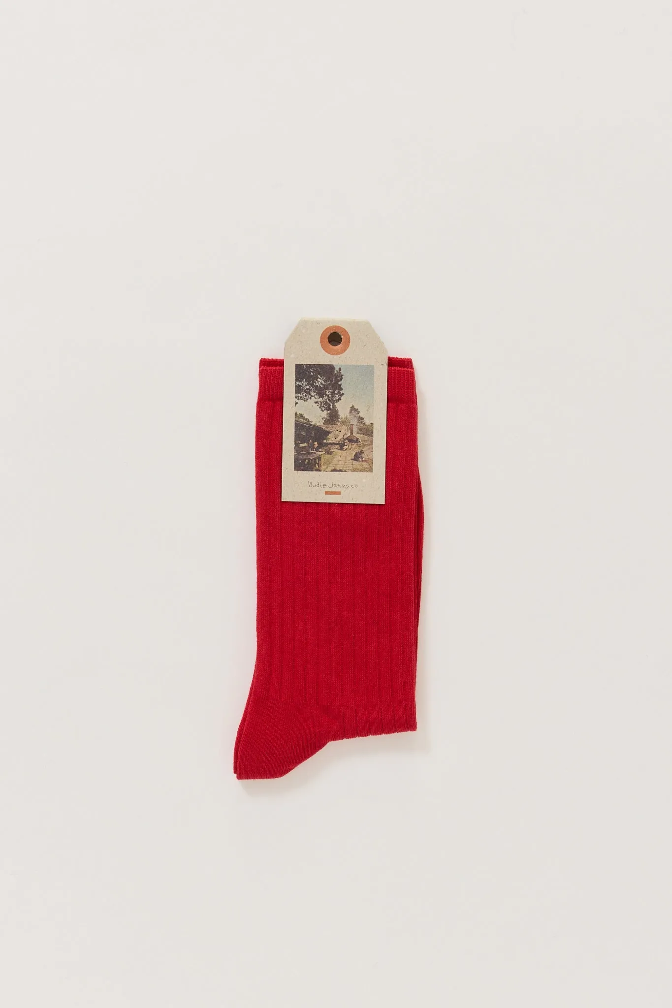 Womens Cotton Ribbed Socks Red