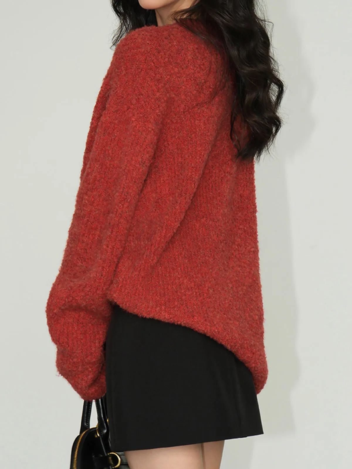 Wool-Blend Elegant Ribbed Sweater